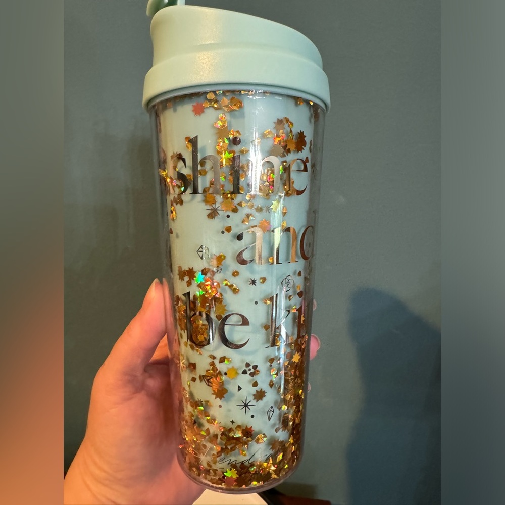 Kendra Scott Teal Gold “Shine & Be Kind” Thermal Travel Mug